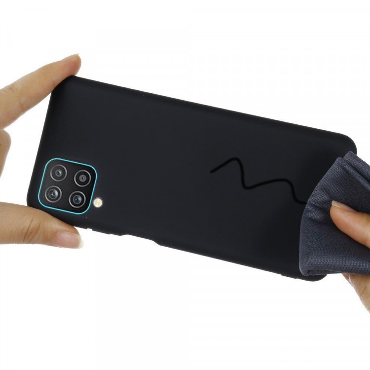 Силиконовый чехол Mobile Shell для Samsung Galaxy A12 (черный)