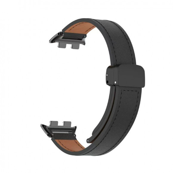 Кожаный ремешок с магнитной застежкой для Honor Band 9 (черный) Кожаный ремешок с магнитной застежкой для Honor Band 9 (черный)