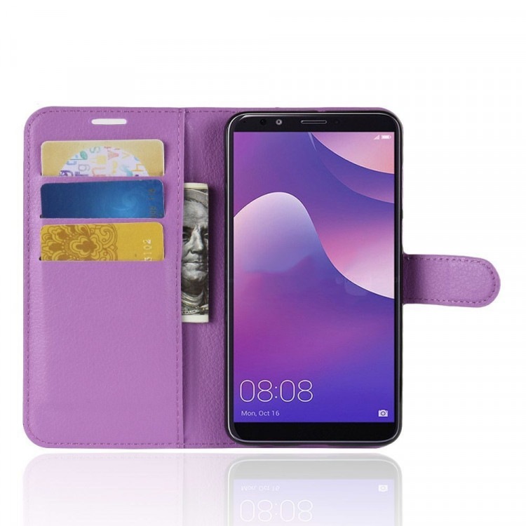 Чехол с визитницей для Huawei Y9 (2018) / Enjoy 8 Plus (фиолетовый)