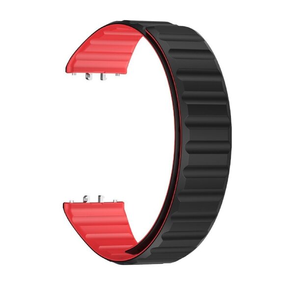 Ремешок для Samsung Galaxy Fit 3 Magnetic Silicone (черный, красный)