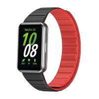 Ремешок для Samsung Galaxy Fit 3 Magnetic Silicone (черный, красный)