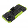 Чехол Hybrid Armor для iPhone 14 (черный + зеленый)