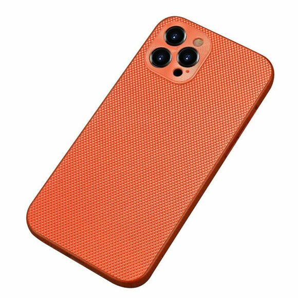 Чехол с текстурой нейлона для iPhone 13 Pro Max (оранжевый)