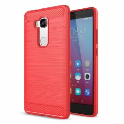 Чехол-накладка Carbon Fibre для Huawei Honor 5X (красный)