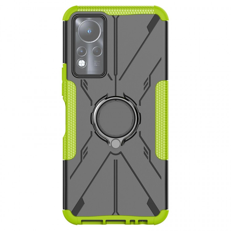 Чехол Armor Shockproof Ring Holder для  Infinix Note 11, Infinix NOTE 12 G88 (черный + зеленый)