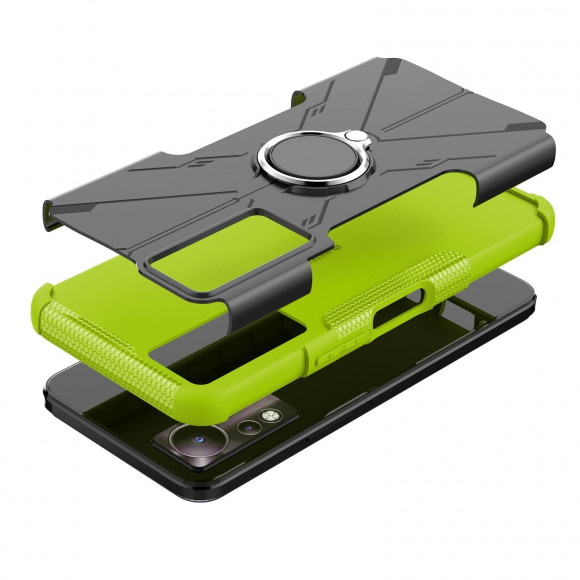 Чехол Armor Shockproof Ring Holder для  Infinix Note 11, Infinix NOTE 12 G88 (черный + зеленый) Чехол Armor Shockproof Ring Holder для  Infinix Note 11, Infinix NOTE 12 G88 (черный + зеленый)