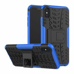 Чехол Hybrid Armor для iPhone XS Max (черный + голубой)