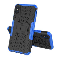Чехол Hybrid Armor для iPhone XS Max (черный + голубой)