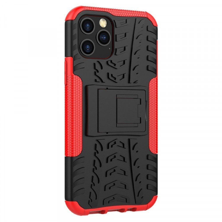 Чехол Hybrid Armor для iPhone 12 / iPhone 12 Pro (черный + красный)