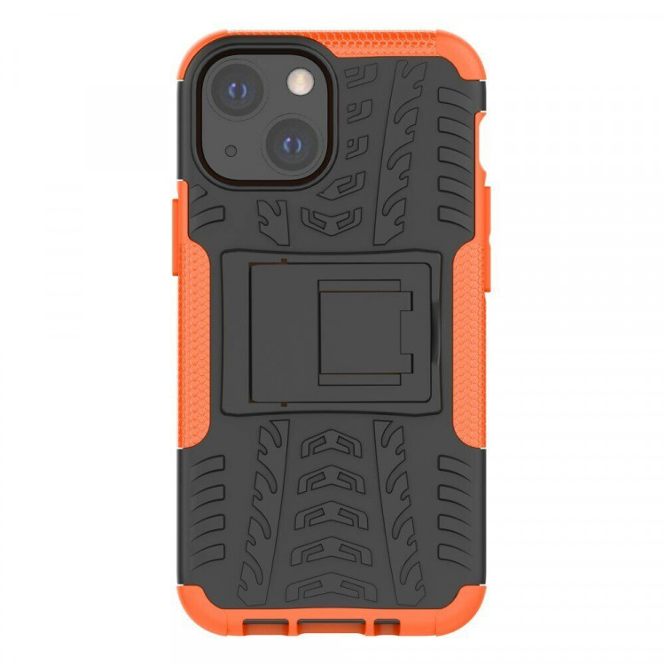Чехол Hybrid Armor для iPhone 13 mini (черный + оранжевый)