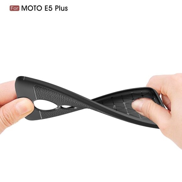 Чехол-накладка Litchi Grain для Motorola Moto E5 Plus (черный)