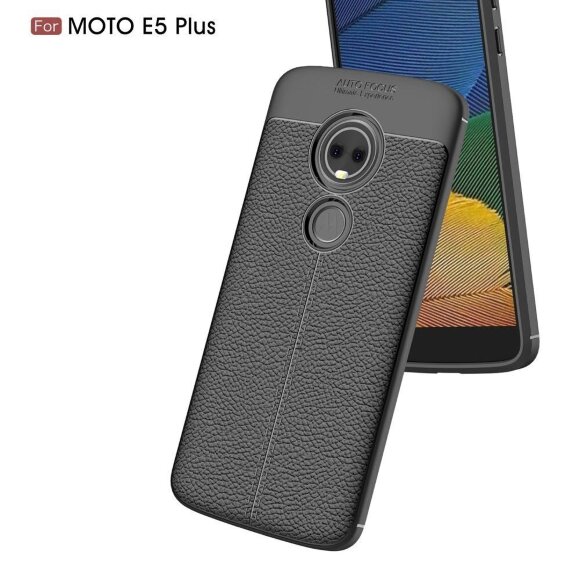Чехол-накладка Litchi Grain для Motorola Moto E5 Plus (черный)