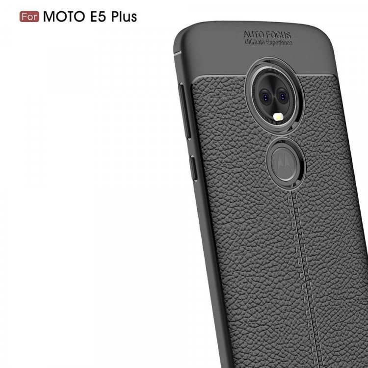 Чехол-накладка Litchi Grain для Motorola Moto E5 Plus (черный)
