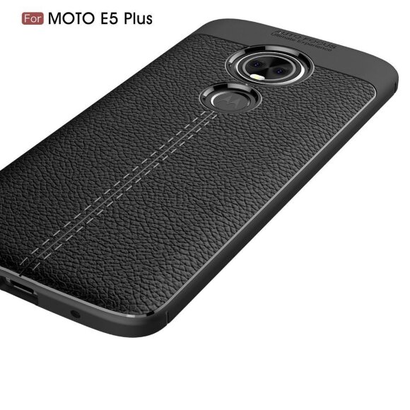 Чехол-накладка Litchi Grain для Motorola Moto E5 Plus (черный)