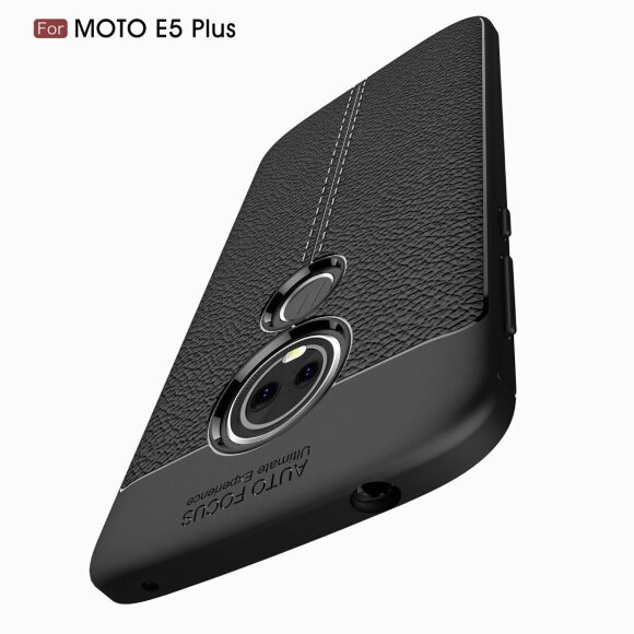 Чехол-накладка Litchi Grain для Motorola Moto E5 Plus (черный)