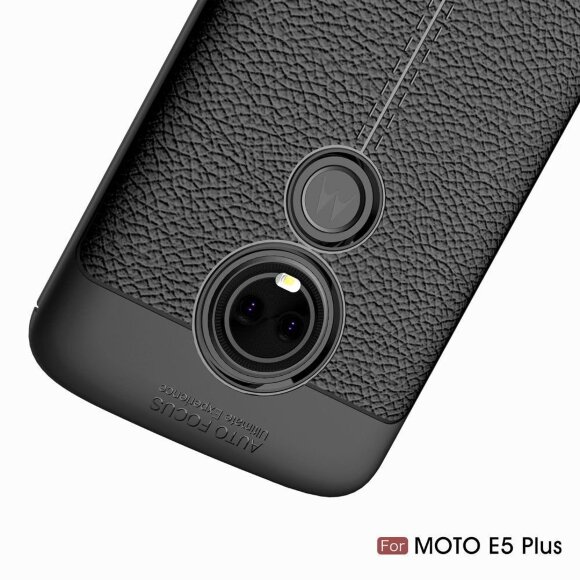 Чехол-накладка Litchi Grain для Motorola Moto E5 Plus (черный)