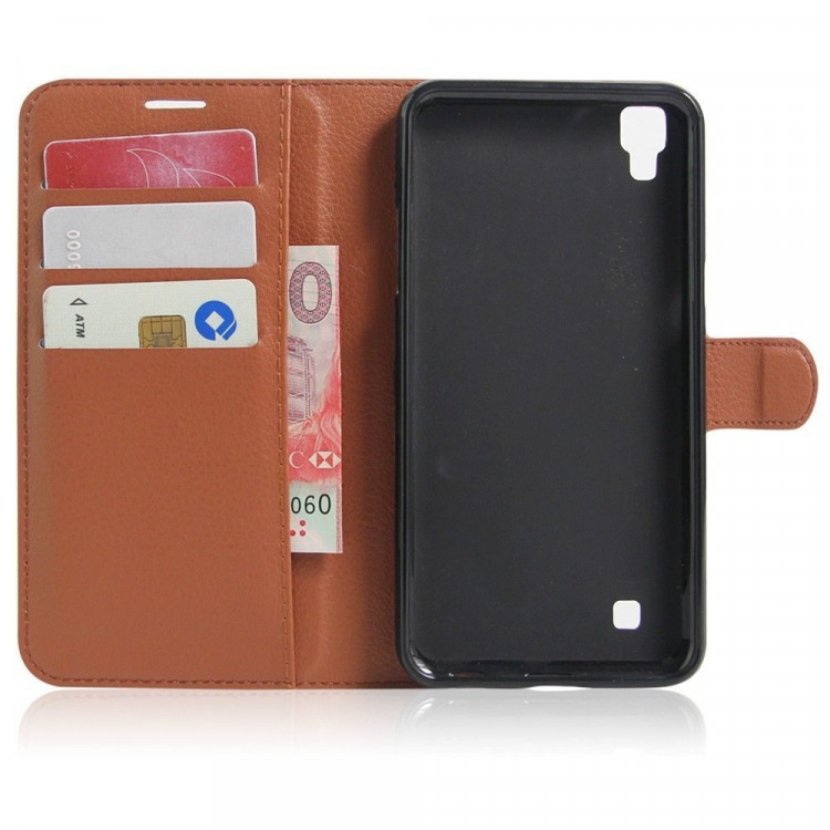 Чехол с визитницей для LG X Power K220DS  (коричневый)