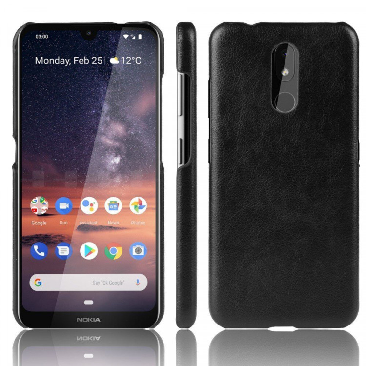 Кожаная накладка-чехол для Nokia 3.2 (черный)