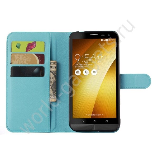 Чехол с визитницей для Asus Zenfone Zoom ZX551ML / ZX550ML (голубой) Чехол с визитницей для Asus Zenfone Zoom ZX551ML / ZX550ML (голубой)
