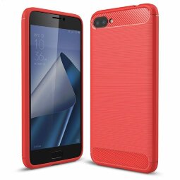 Чехол-накладка Carbon Fibre для Asus Zenfone 4 Max ZC554KL (красный)