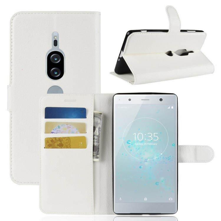 Чехол с визитницей для Sony Xperia XZ2 Premium (белый)