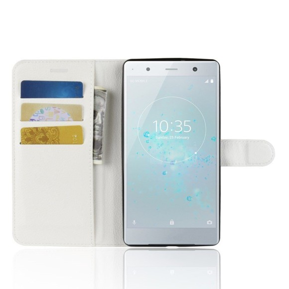 Чехол с визитницей для Sony Xperia XZ2 Premium (белый) Чехол с визитницей для Sony Xperia XZ2 Premium (белый)