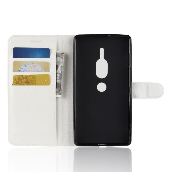 Чехол с визитницей для Sony Xperia XZ2 Premium (белый) Чехол с визитницей для Sony Xperia XZ2 Premium (белый)