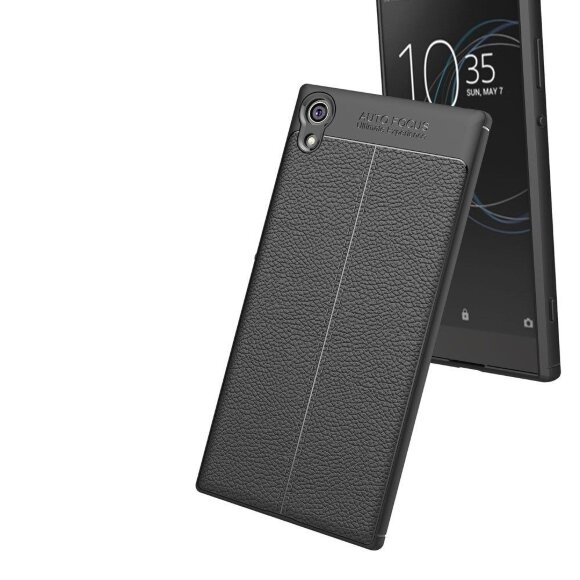 Чехол-накладка Litchi Grain для Sony Xperia XA1 (черный)