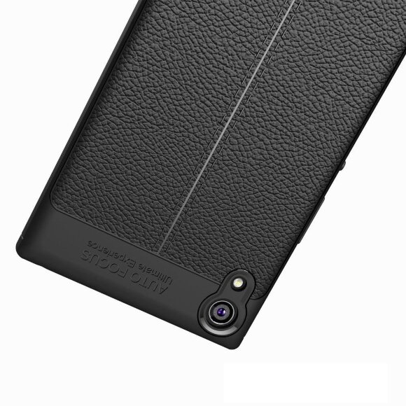 Чехол-накладка Litchi Grain для Sony Xperia XA1 (черный)