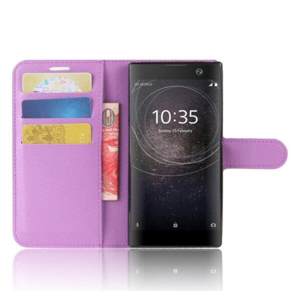 Чехол с визитницей для Sony Xperia XA2 (фиолетовый) Чехол с визитницей для Sony Xperia XA2 (фиолетовый)