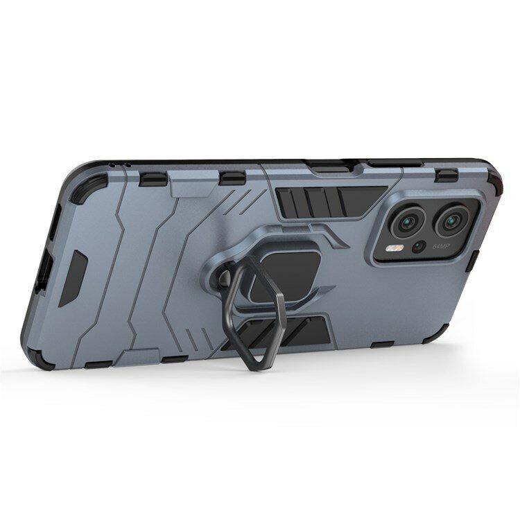 Чехол Armor Ring Holder для Poco X4 GT (темно-синий)