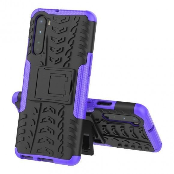 Чехол Hybrid Armor для OnePlus Nord (черный + фиолетовый)