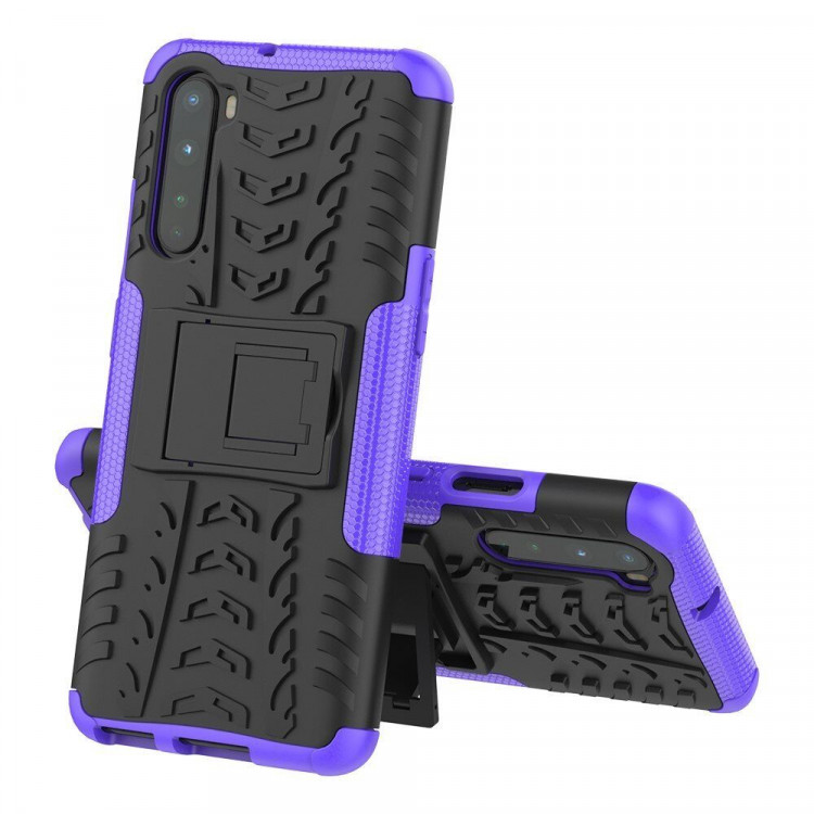 Чехол Hybrid Armor для OnePlus Nord (черный + фиолетовый)
