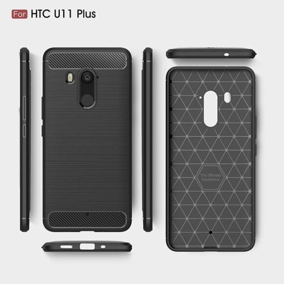 Чехол-накладка Carbon Fibre для HTC U11+ (черный) Чехол-накладка Carbon Fibre для HTC U11+ (черный)