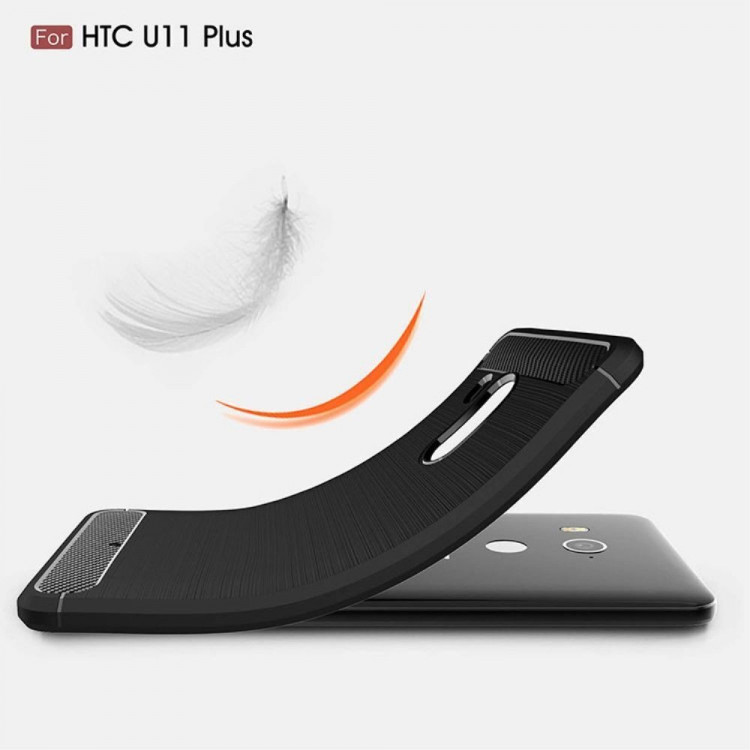 Чехол-накладка Carbon Fibre для HTC U11+ (черный)