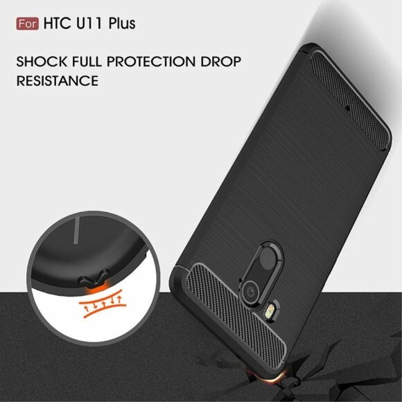 Чехол-накладка Carbon Fibre для HTC U11+ (черный) Чехол-накладка Carbon Fibre для HTC U11+ (черный)