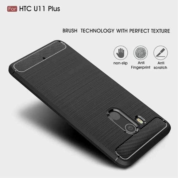 Чехол-накладка Carbon Fibre для HTC U11+ (черный) Чехол-накладка Carbon Fibre для HTC U11+ (черный)