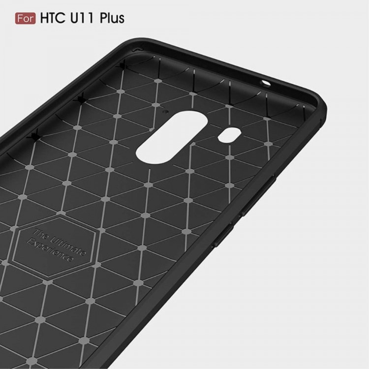 Чехол-накладка Carbon Fibre для HTC U11+ (черный)