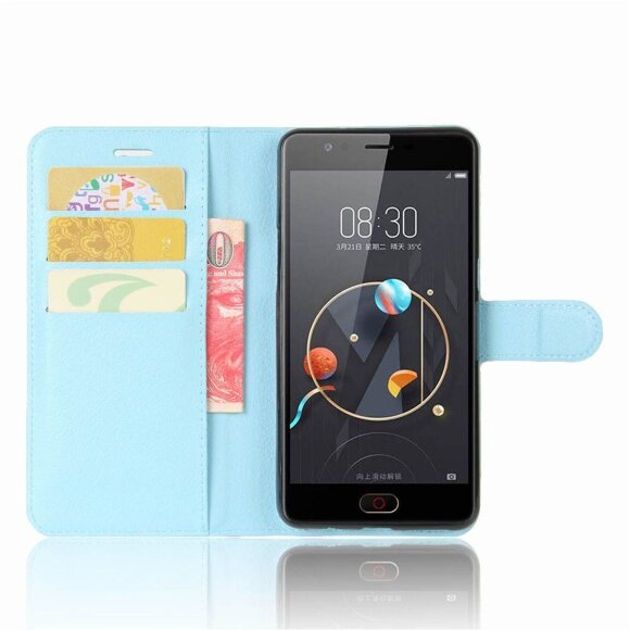 Чехол с визитницей для ZTE Nubia M2 lite (голубой)
