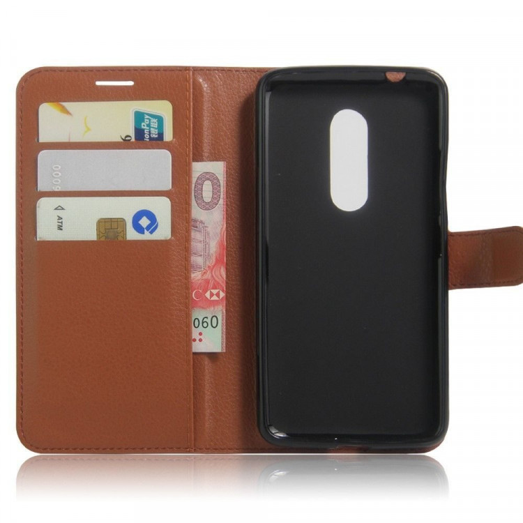 Чехол с визитницей для ZTE Axon 7 (коричневый)