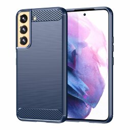 Чехол-накладка Carbon Fibre для Samsung Galaxy S23 (темно-синий)