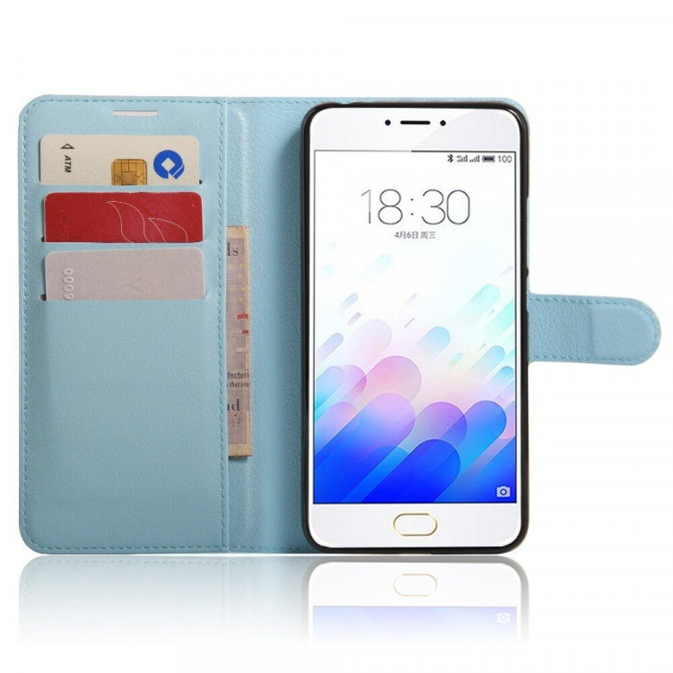 Чехол с визитницей для Meizu M3 Note (голубой)