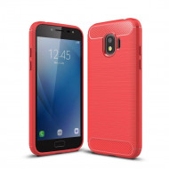 Чехол-накладка Carbon Fibre для Samsung Galaxy J2 Pro 2018 (красный)