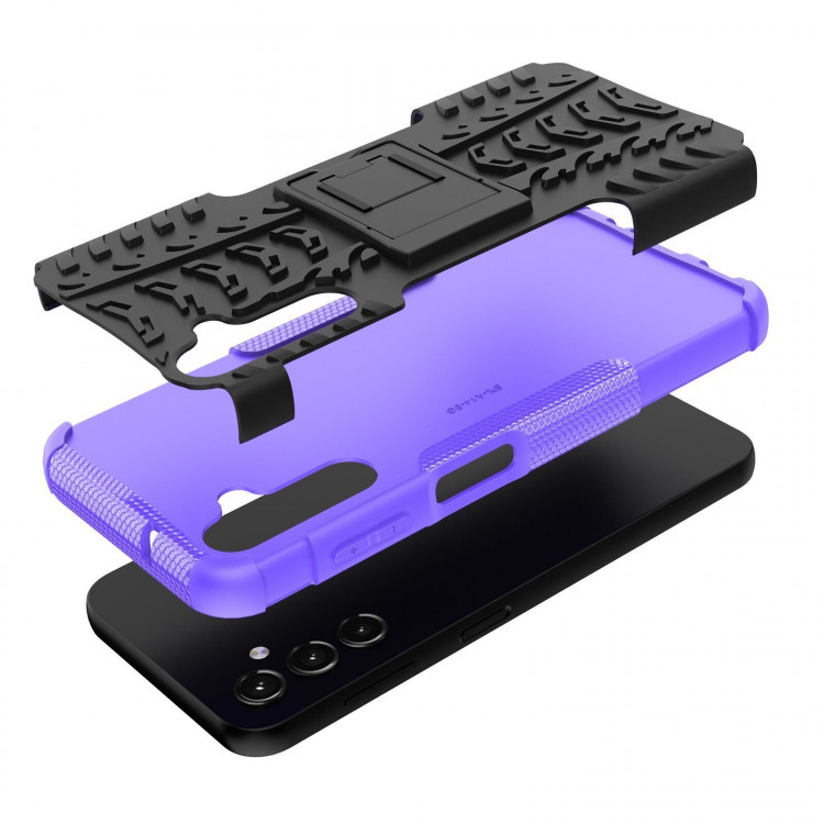Чехол Hybrid Armor для Samsung Galaxy A34 (черный + фиолетовый)