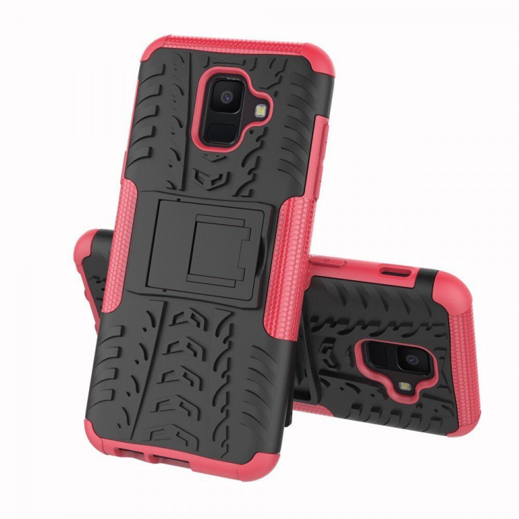 Чехол Hybrid Armor для Samsung Galaxy A6 (черный + розовый)