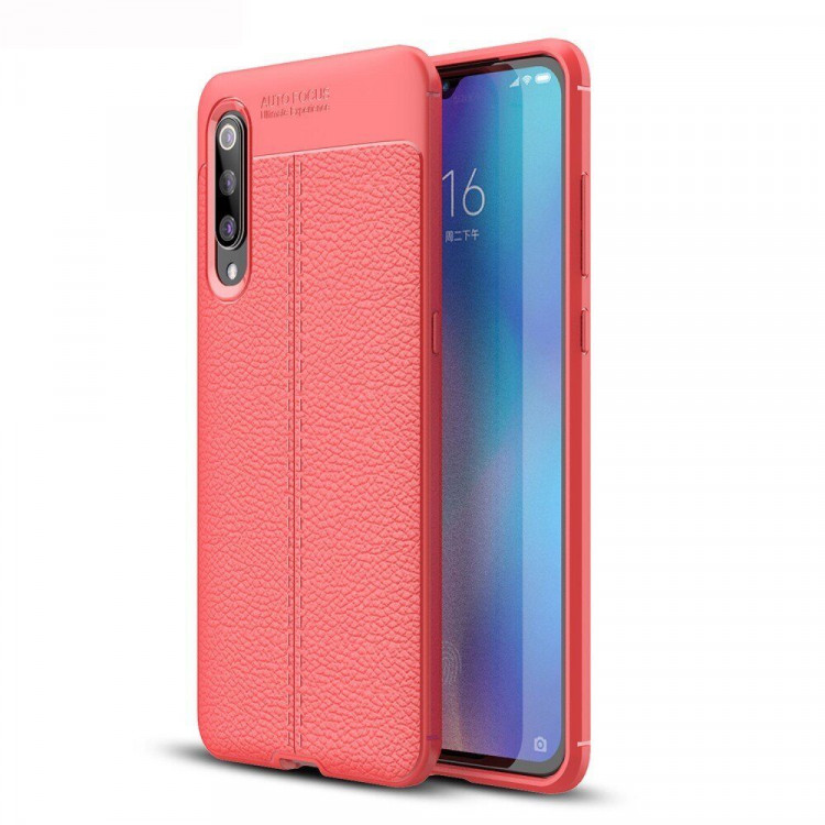 Чехол-накладка Litchi Grain для Xiaomi Mi 9 (красный)