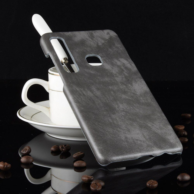 Чехол Litchi Texture для Samsung Galaxy A9 (2018) (серый)