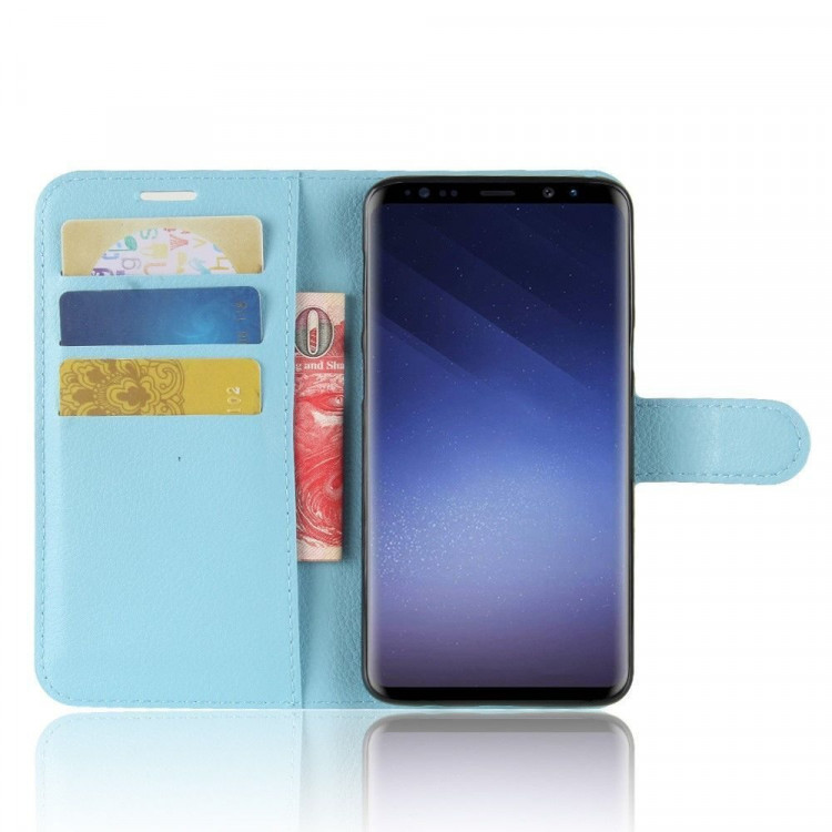 Чехол с визитницей для Samsung Galaxy S9 (голубой)