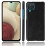Кожаная накладка-чехол для Samsung Galaxy A12 (черный)