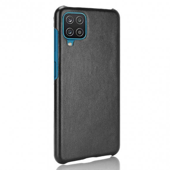 Кожаная накладка-чехол для Samsung Galaxy A12 (черный)
